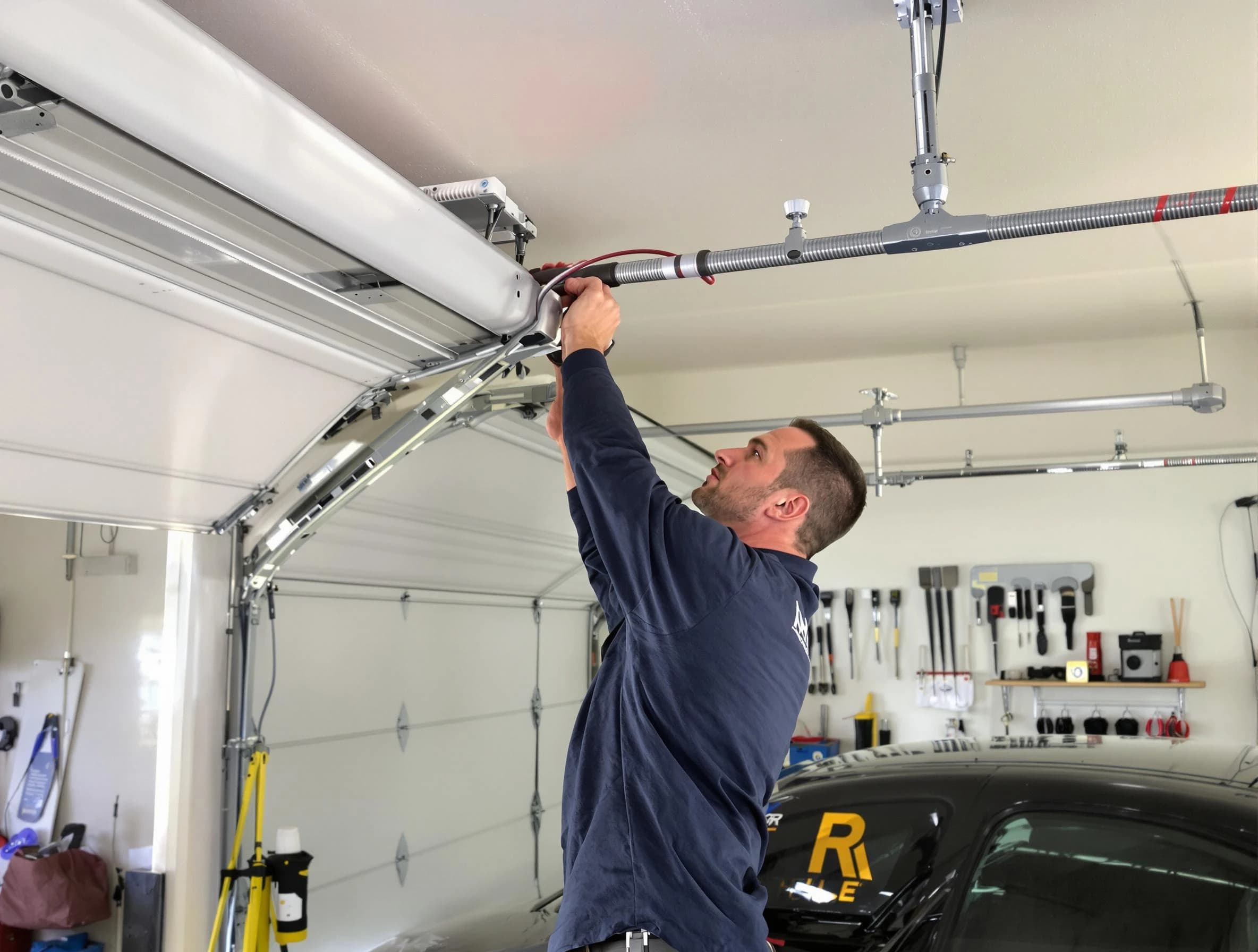 Riverdale Garage Door Repair technician performing garage door cable repair in Riverdale